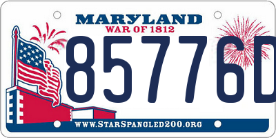 MD license plate 85776D2