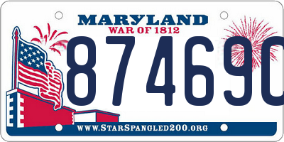 MD license plate 87469CE