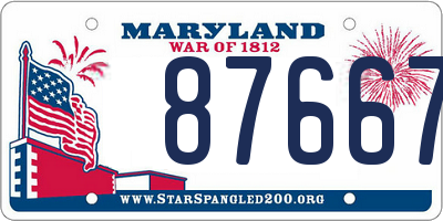 MD license plate 87667