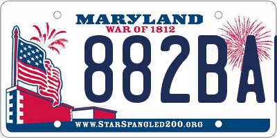 MD license plate 882BAH