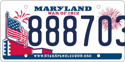 MD license plate 8887034