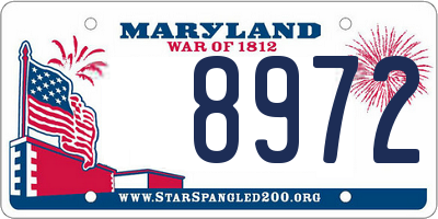 MD license plate 8972