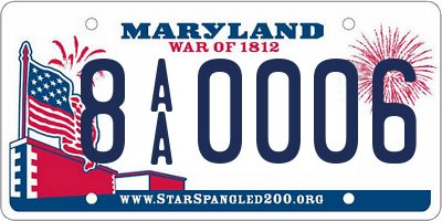 MD license plate 8AA0006