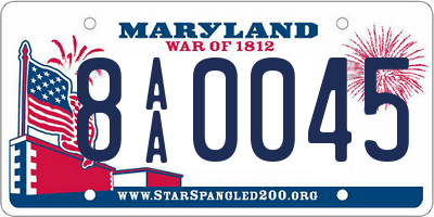 MD license plate 8AA0045