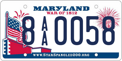 MD license plate 8AA0058