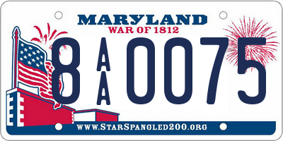 MD license plate 8AA0075