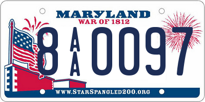 MD license plate 8AA0097