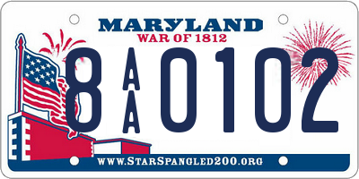MD license plate 8AA0102
