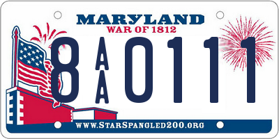 MD license plate 8AA0111