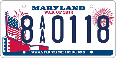 MD license plate 8AA0118