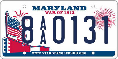 MD license plate 8AA0131