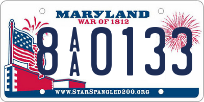 MD license plate 8AA0133