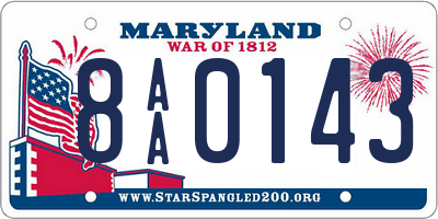 MD license plate 8AA0143