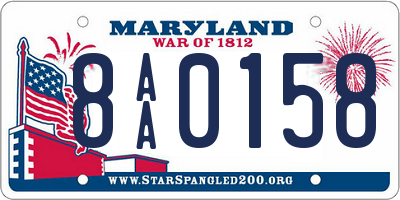 MD license plate 8AA0158