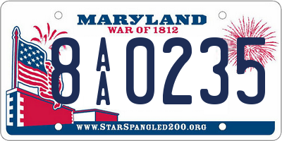 MD license plate 8AA0235