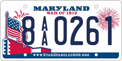 MD license plate 8AA0261