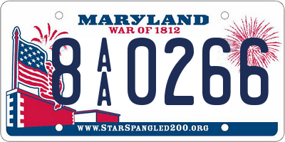 MD license plate 8AA0266