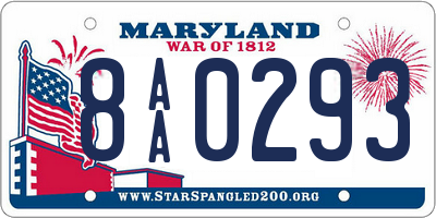 MD license plate 8AA0293
