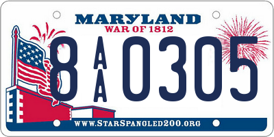 MD license plate 8AA0305
