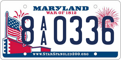 MD license plate 8AA0336