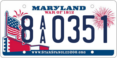 MD license plate 8AA0351