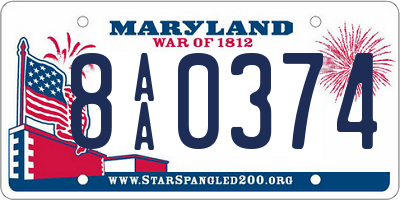 MD license plate 8AA0374