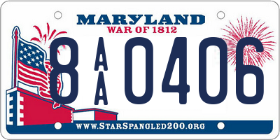 MD license plate 8AA0406