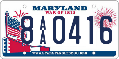 MD license plate 8AA0416