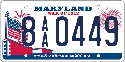 MD license plate 8AA0449