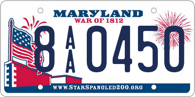 MD license plate 8AA0450