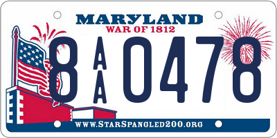 MD license plate 8AA0478
