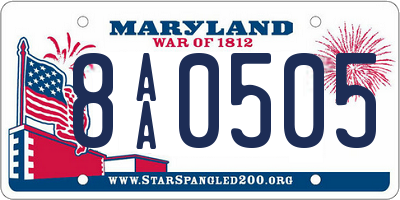 MD license plate 8AA0505
