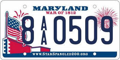 MD license plate 8AA0509