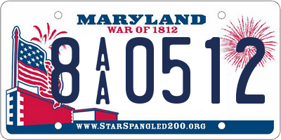 MD license plate 8AA0512