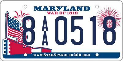 MD license plate 8AA0518