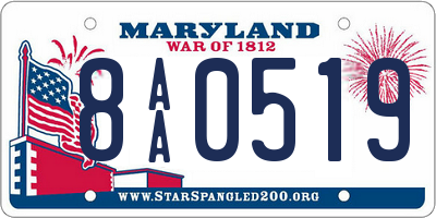 MD license plate 8AA0519