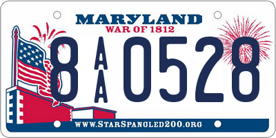 MD license plate 8AA0528