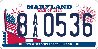 MD license plate 8AA0536