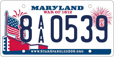 MD license plate 8AA0539