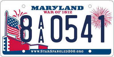 MD license plate 8AA0541