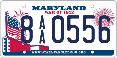 MD license plate 8AA0556