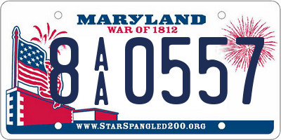 MD license plate 8AA0557