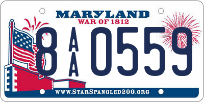 MD license plate 8AA0559