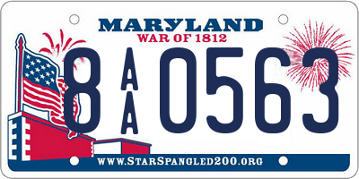 MD license plate 8AA0563