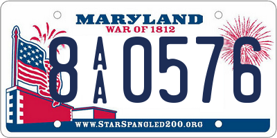 MD license plate 8AA0576