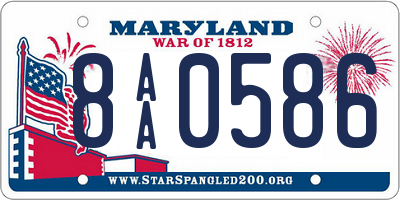 MD license plate 8AA0586