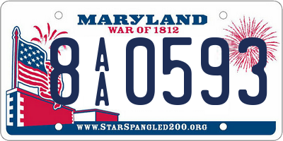 MD license plate 8AA0593