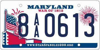 MD license plate 8AA0613