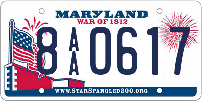 MD license plate 8AA0617