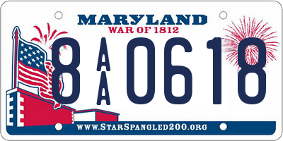 MD license plate 8AA0618